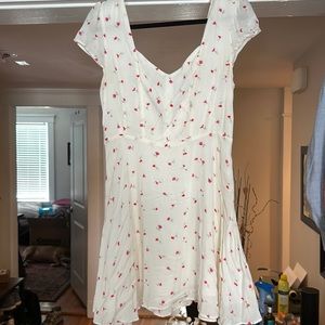 White floral mini dress